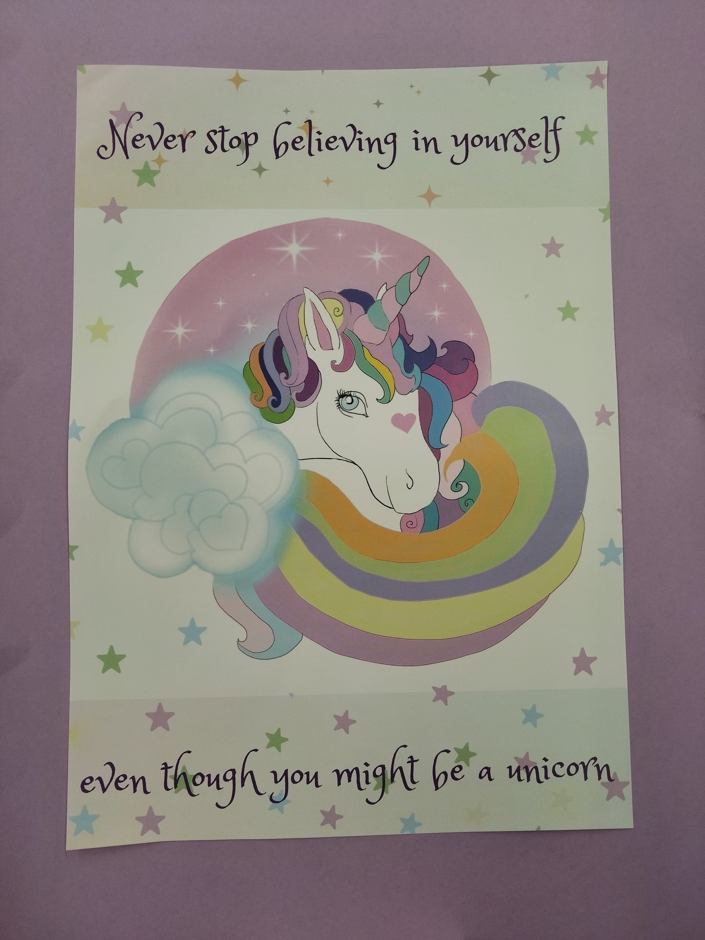 Never stop believing yourself- juliste 21x30cm