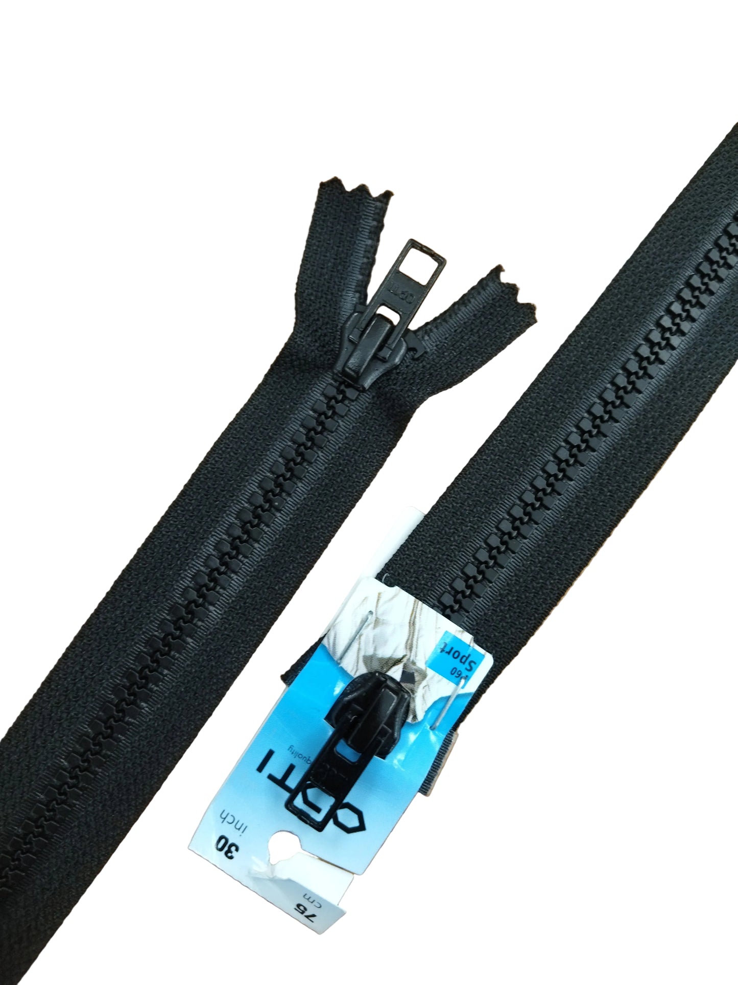 Vetoketju 6mm, avo 75cm 2 lukkoa, muovi