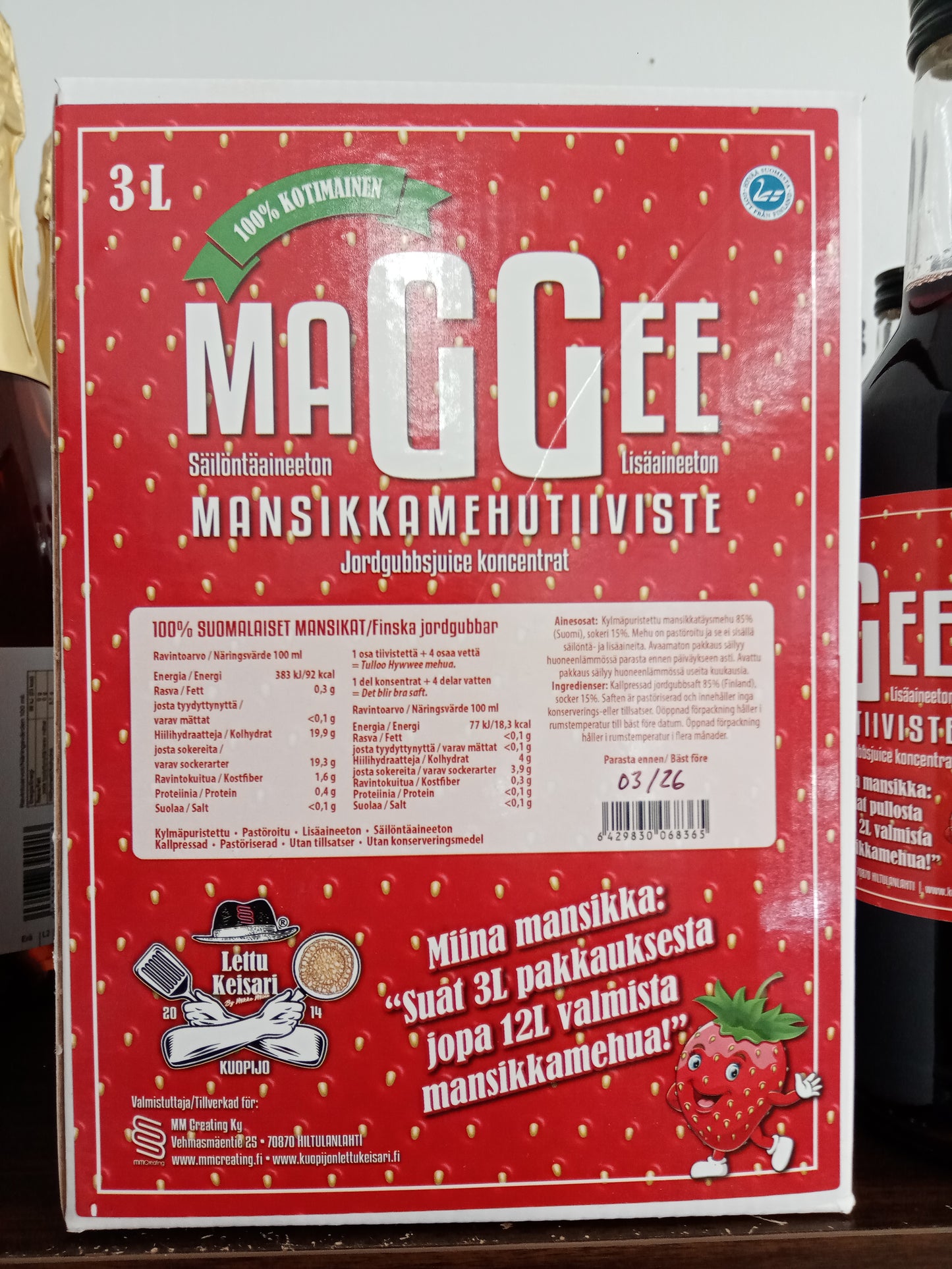 Lettukeisarin Maggee mansikkamehutiiviste