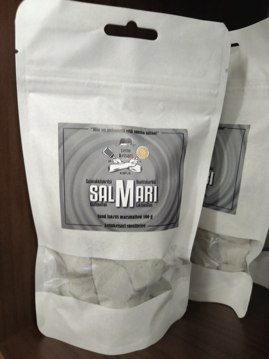 Lettukeisarin salmiakkilakritsivaahtokarkki 100g