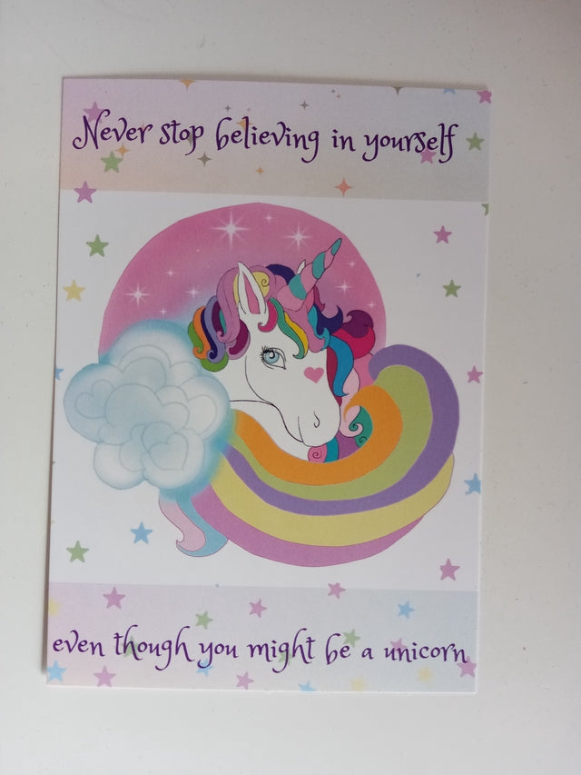 "Never stop believing in yourself.." - kortti